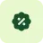 percentage sign in a decorative circle