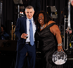 Afshin and Toni at the holiday party.