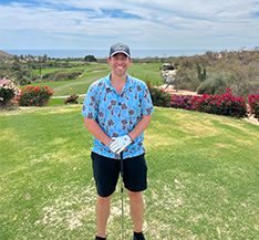 Kurv team member Jesse Spears on a golf course.