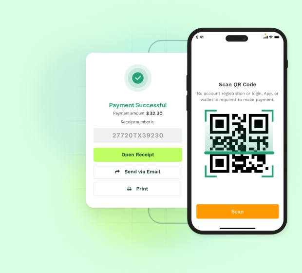 QR code payment app display on phone