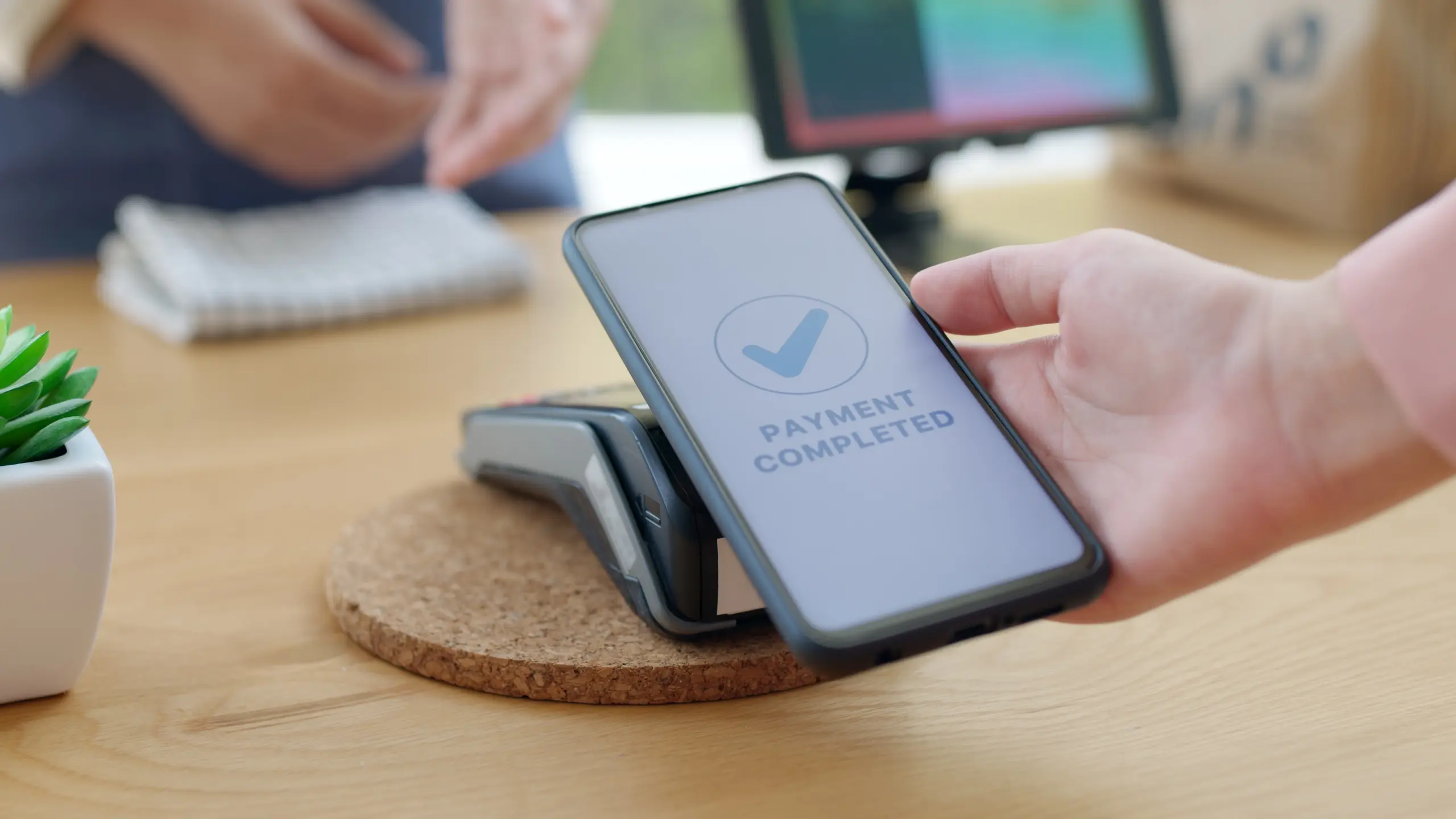 A digital wallet payment at a store.