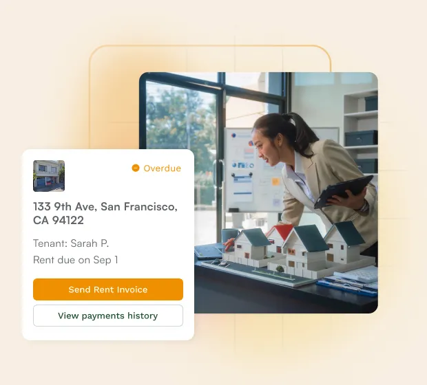 A person working at their property management business.