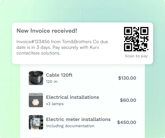 example invoice with QR code payment option