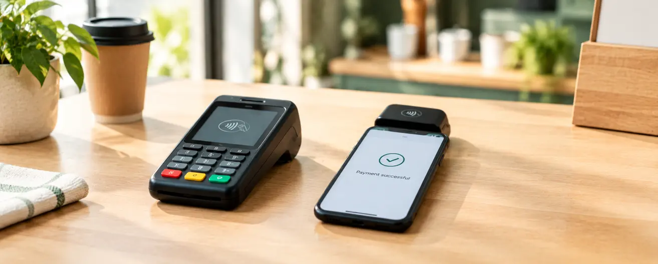 a credit card reader and a credit card machine.