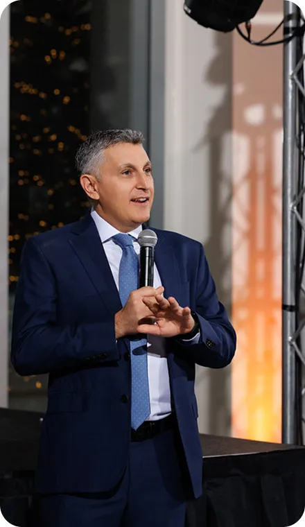 CEO speaking at company event
