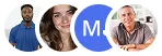 Four profile photos in overlapping circles